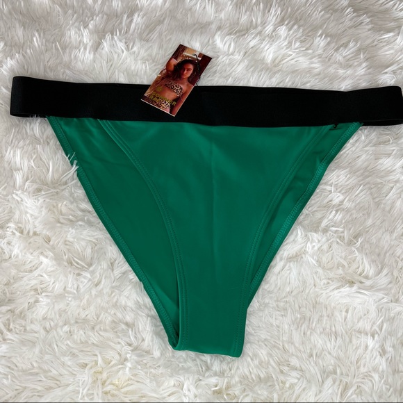 NEW Sommer Ray Color Block Bikini Bottom Green Size XL - Picture 2 of 6